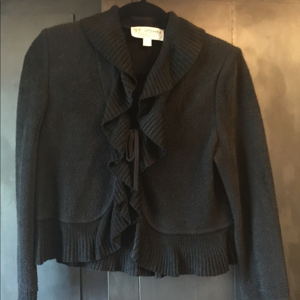 St John by Marie Gray Sweater Ruffled Top & Skirt